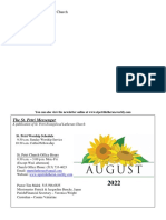 August 2022 Newsletter With Calendar