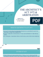 The Archiects's Act 1972 & Arbitration