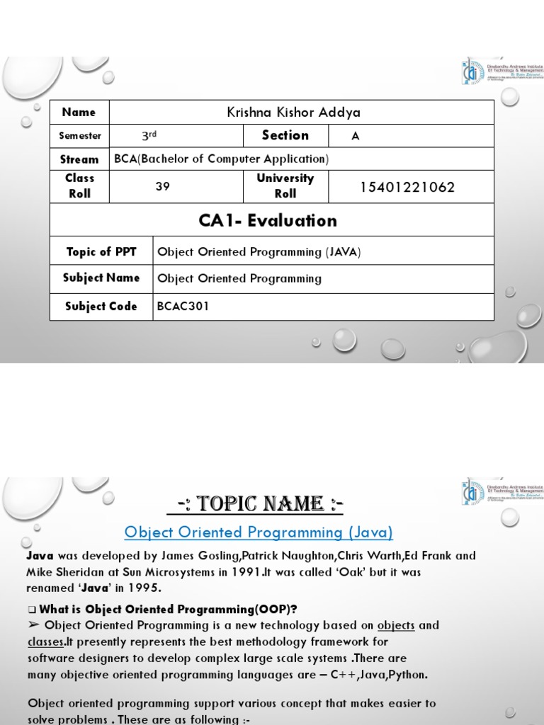 OOP Presentation 15401221062 | PDF | Method (Computer Programming ...