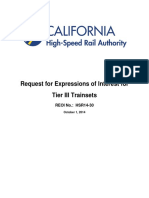 Request For Expressions of Interest For Tier III Trainsets: REOI No.: HSR14-30