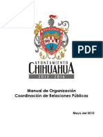 Manual de Organización Coordinación de Relaciones Públicas: Mayo Del 2015