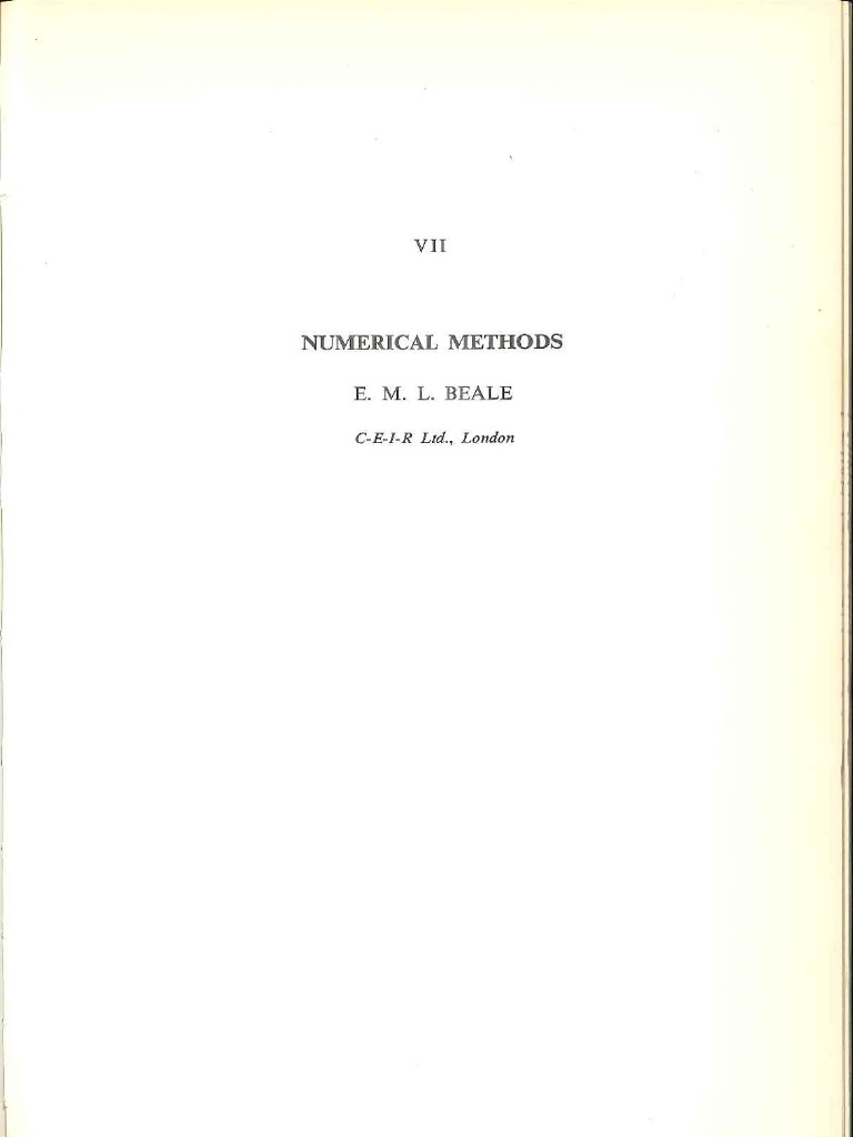 Beale 1967-Numerical Methods | PDF