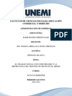 El Trabajo Social Con Comunidades y La Importancia Del Proceso de Grupo en El Mismo