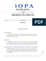 Boletín Oficial Parlamento de Andalucía: Sumario