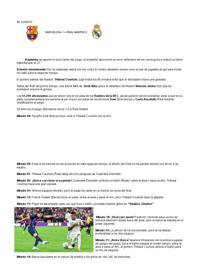El Clasico de Barcelona y Real Madrid | PDF | FC Barcelona | Asociación ...