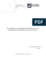 El Amparo, La Exhibicion Personal y La Incosntitucionalidad de La Ley