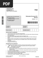 OCR F324 Chemistry - Rings, Polymers and Analysis January 2011