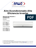 Manual de usuario e instalación de aire acondicionado inverter de alta eficiencia