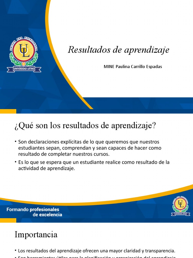 Resultados de Aprendizaje Efectivos | PDF | Aprendizaje | Diseño