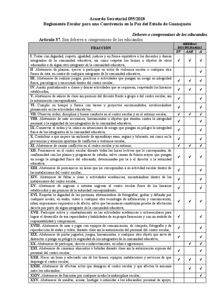 Reglamento Escolar de Convivencia 2023 | PDF | Violencia