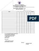 Pre-Reading Assessment Tool Rosario Es