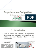 Propriedades coligativas e mudanças de estado em soluções