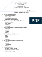 KPASSA D/A JHS ‘B3’ TEST ONE SOCIAL STUDIES