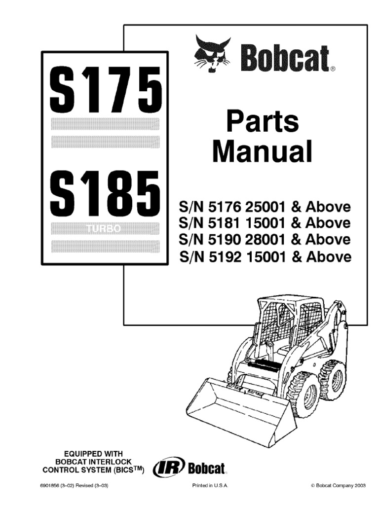 Bobcat S175S185 Parts Manual PDF Fuel Injection Valve