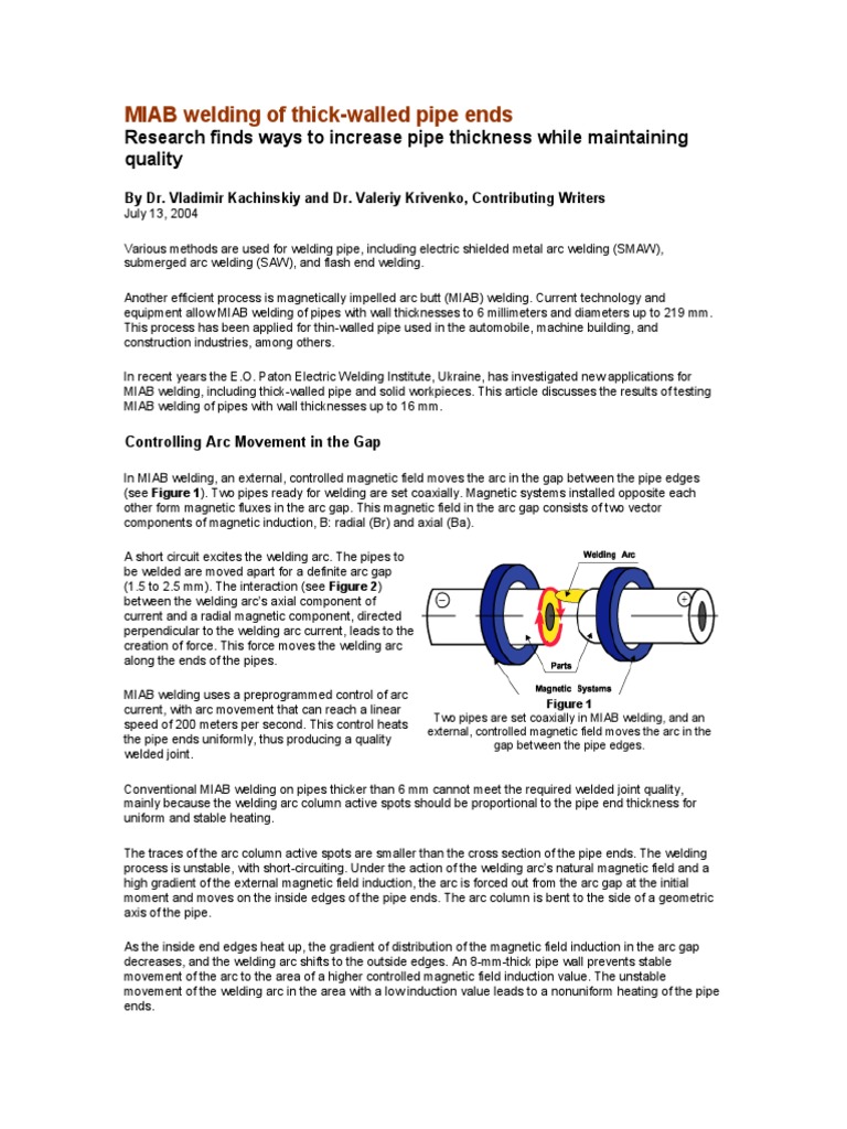 MIAB Welding of Thick PDF Welding Construction