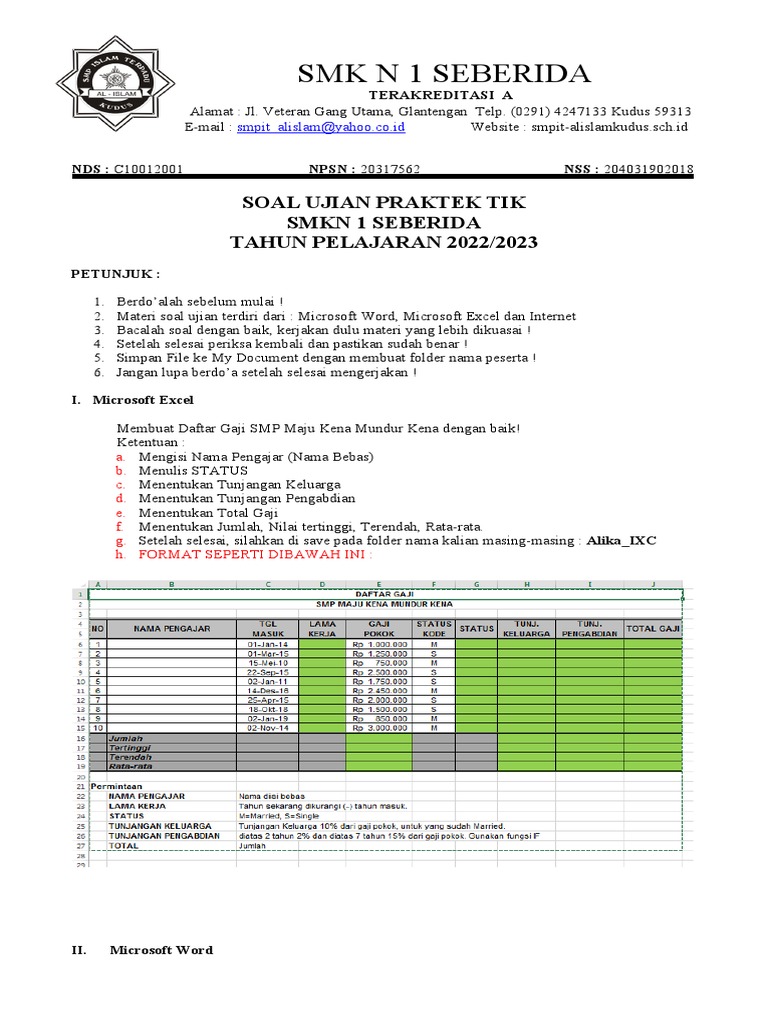 Soal Ujian Praktik Tik Kelas Ix Pdf