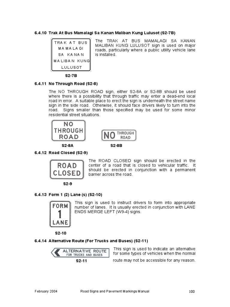 Road Signs & Pavement Markings Guide | PDF