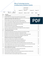 OTS Structured Cabling Installation Checklist