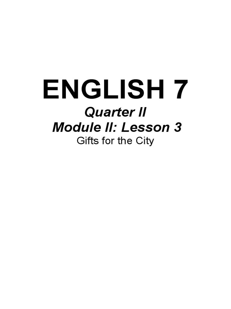 Gifts for the City: Lesson on Value | PDF | Preposition And ...