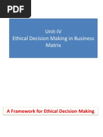 Unit-IV Ethical Decision Making in Business Matrix