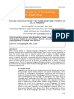 English Language Anxiety in Undergraduate Students of A.J.&K. Pakistan