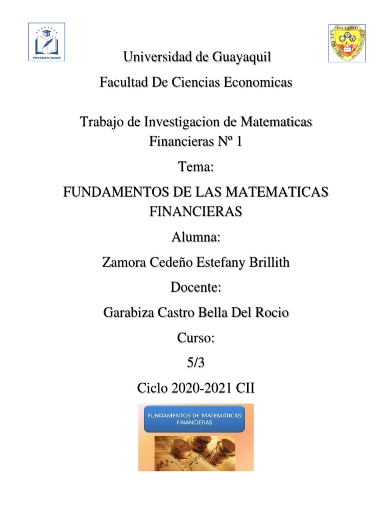 Fundamentos de Matemáticas Financieras | PDF | Interés | Finanzas ...
