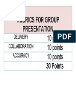Rubrics For Group Presentation