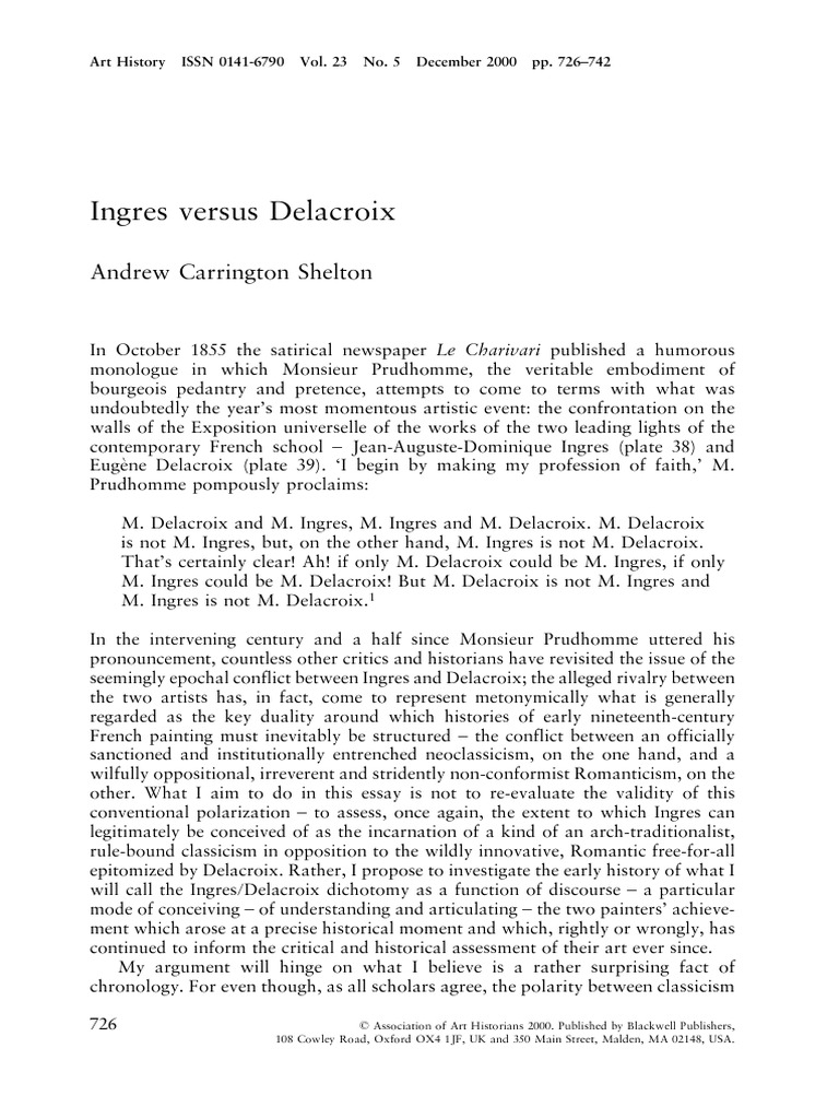 Ingres Vs Delacroix PDF Charles Baudelaire