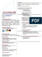 Sample Resume Format - BE
