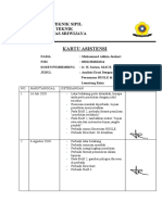 E. Kartu Asistensi & Riwayat Asistensi Adhim (Pak Sarino)