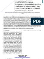 Formulation Development of A Model Dry Injection For Reconstitution of Poorly Water Soluble Drug Using Mixed Solvency Concept and Its Evaluation