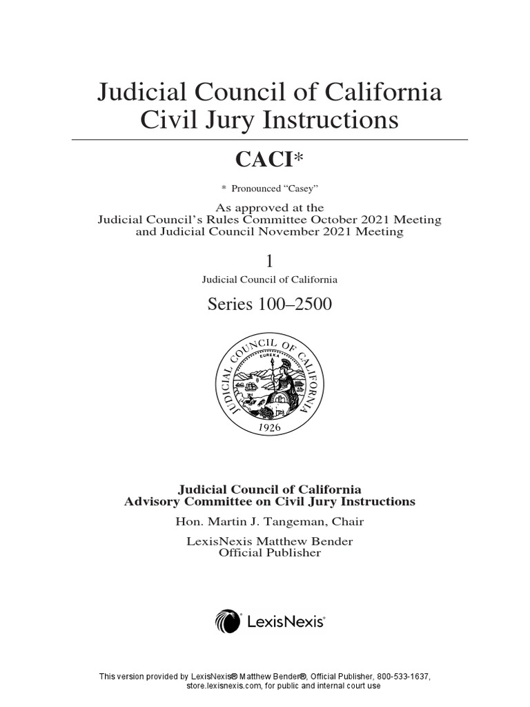 Judicial Council of California Civil Jury Instructions PDF