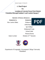 A Final Project On "Estimating Deforestation of Gatwala Forest Park District Faisalabad Through Sentinal-2 and Landsat Imagery"