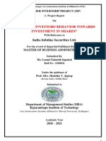 " Study of Investors Behavior Towards Investment in Shares": India Infoline Securities LTD