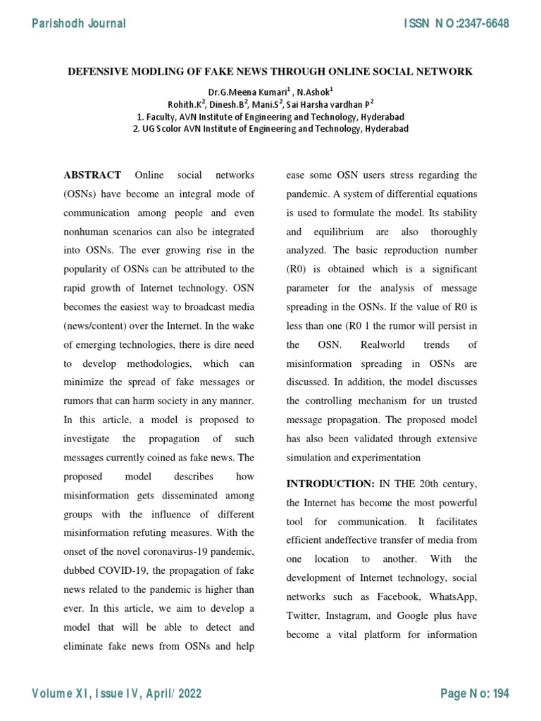 Combatting Fake News on OSNs | PDF | Social Media | Popular Culture ...