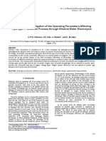 Experimental Investigation of The Operating Parameters Affecting