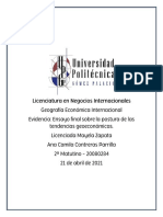 Ensayo Final Sobre La Postura de Las Tendencias Geoeconómicas.