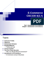 E-Commerce CSC330 4 (3,1) : Part 1: Introduction To E-Commerce Chapter 1: Introduction To E-Commerce