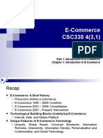 E-Commerce CSC330 4 (3,1) : Part 1: Introduction To E-Commerce Chapter 1: Introduction To E-Commerce