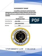 University Law College Quetta: Assignment Name