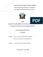 Facultad de Ciencias Económicas Y Contables: Escuela de Formacion Profesional de Economía