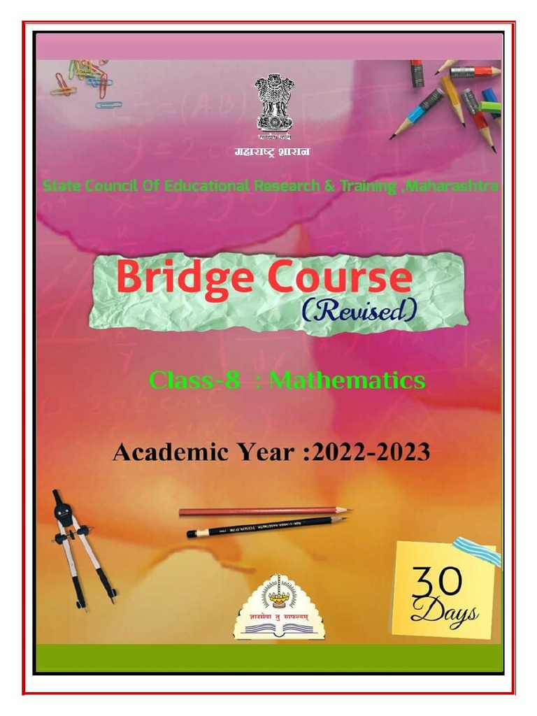 STD 8 TH Maths Bridge Course PDF Transaction Account Banks