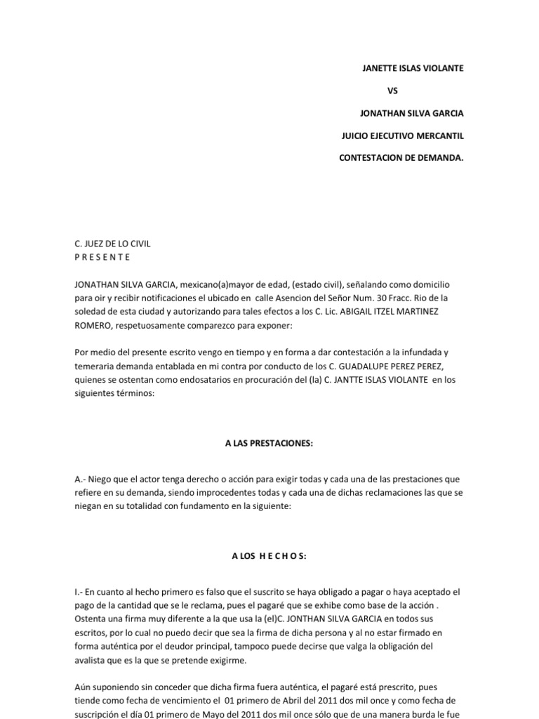 Contestacion de Demanda