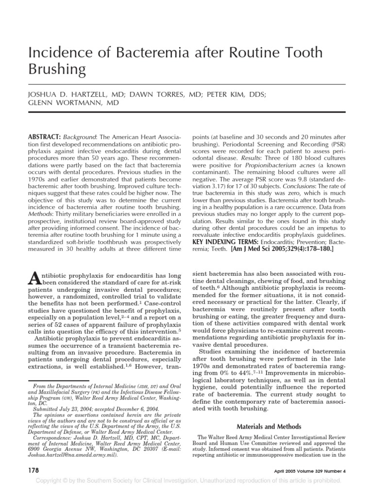 Reevaluating the Need for Antibiotic Prophylaxis Before Dental