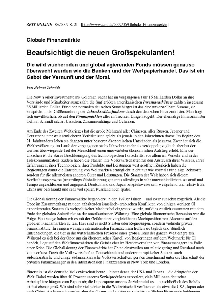 Globale Finanzmaerkte