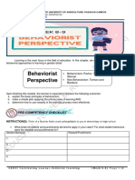Behaviorist Perspective: Pre-Competency Checklist