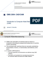 EMG 2504: CAD/CAM: Introduction To Computer Aided Manufacturing (CAM)