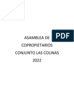 Asamblea de Copropietarios Conjunto Las Colinas 2021