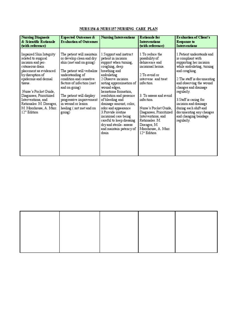 Ncp Impaired Skin Intergrity Pdf