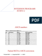 Data Conversion Programs IN 8051 C